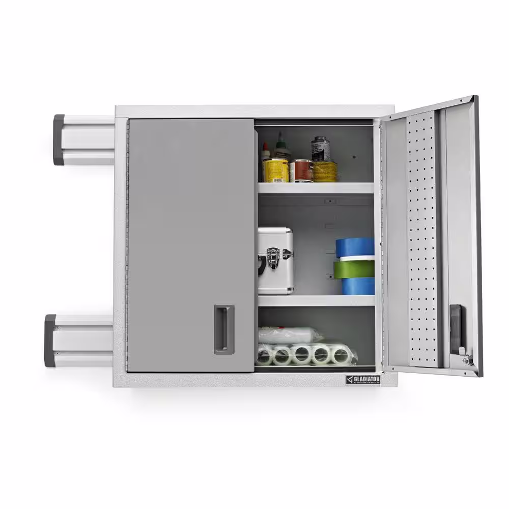 Gladiator Premier Series Steel 2-Shelf Wall Mounted Garage Cabinet in Burgundy (30 in W x 30 in H x 12 in D)