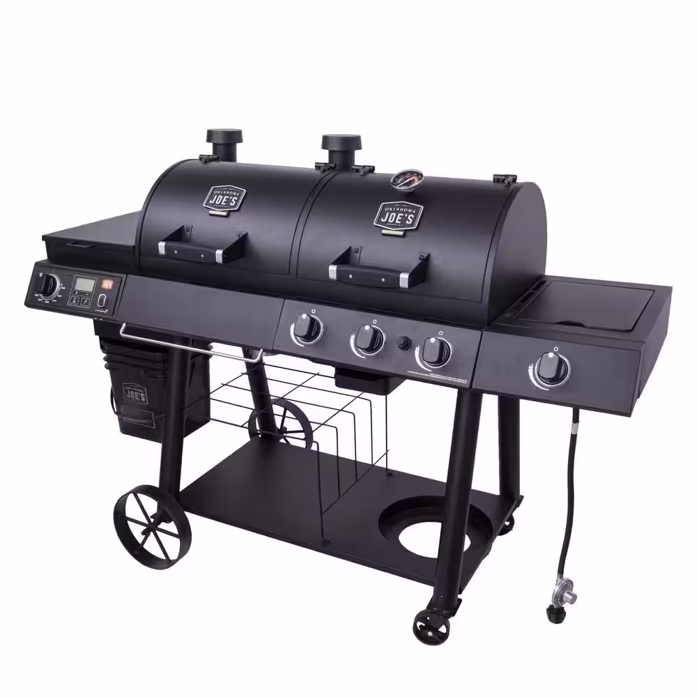 OKLAHOMA JOE'S Rider Combo Gas and Pellet Grill in Black with 997 sq. in. Cooking Space