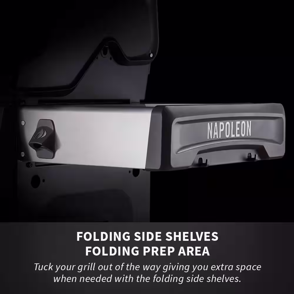 NAPOLEON Rogue 4-Burner Propane Gas Grill with Infrared Side Burner in Stainless Steel