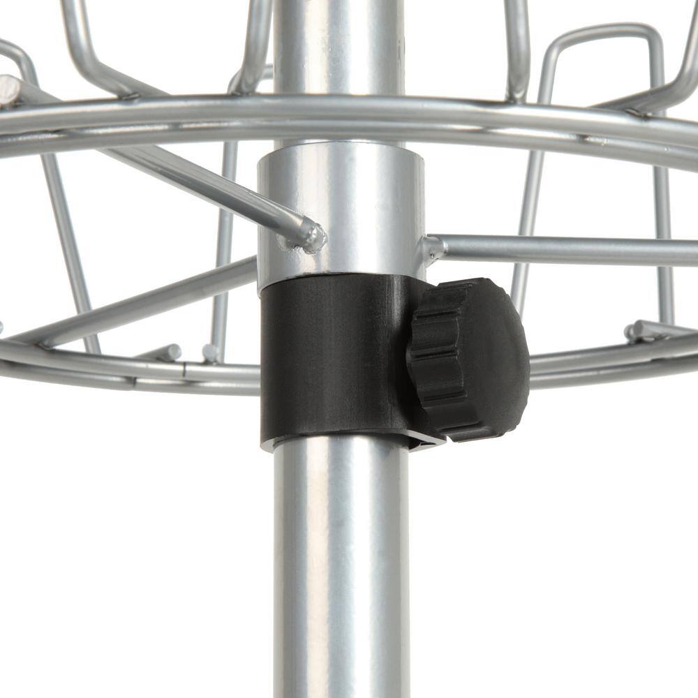 HOUSEHOLD ESSENTIALS 52.75 in. H 24-Pair 24-Tier Silver Steel Shoe Rack