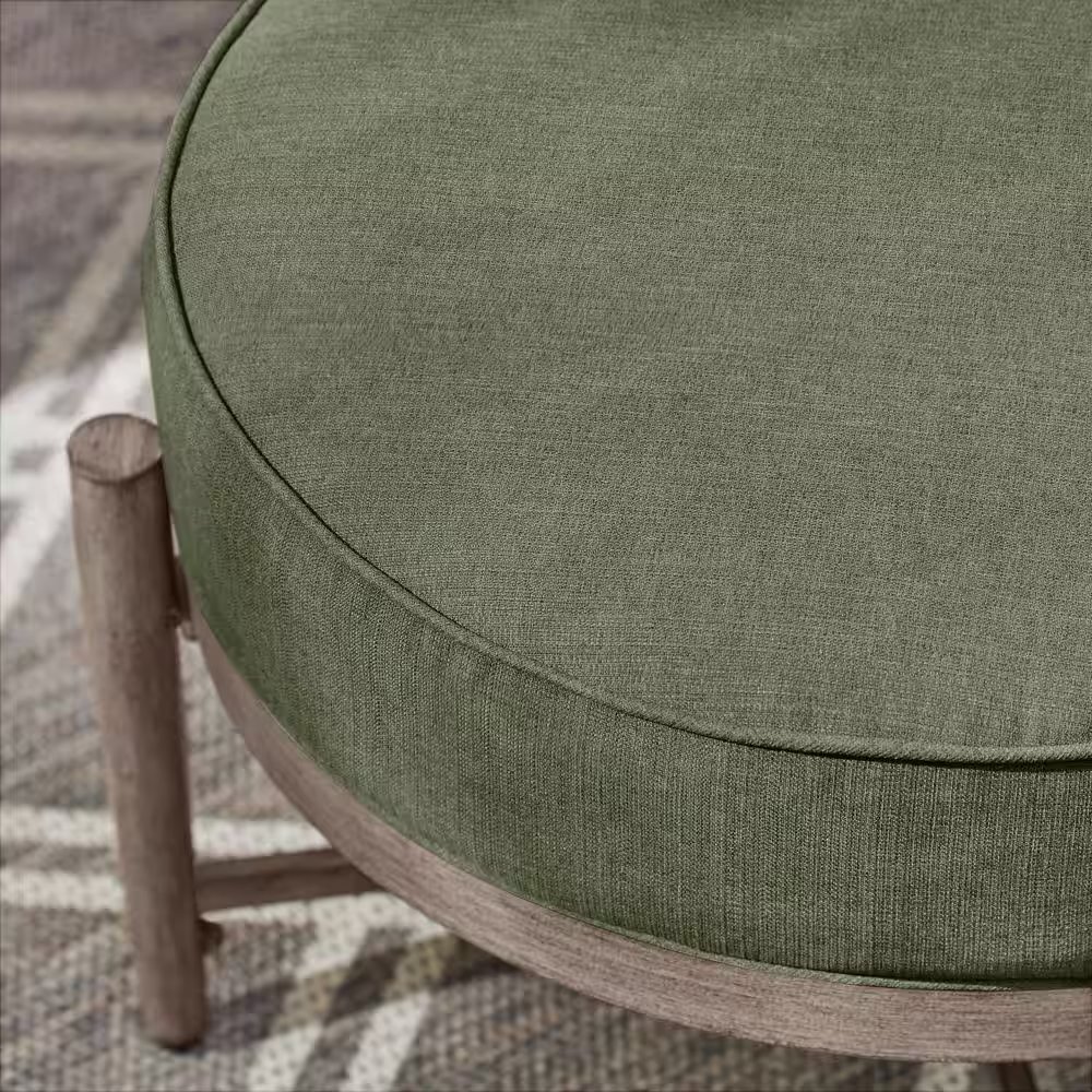 Hampton Bay Autumn Chase Powder Coating Stationary 5-Piece Wicker Patio Conversation Set with Olive Green Cushions