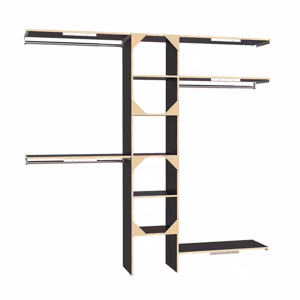 ClosetMaid Style+ 64.9 in W - 112.9 in W Noir Basic Narrow Wood Closet System Kit