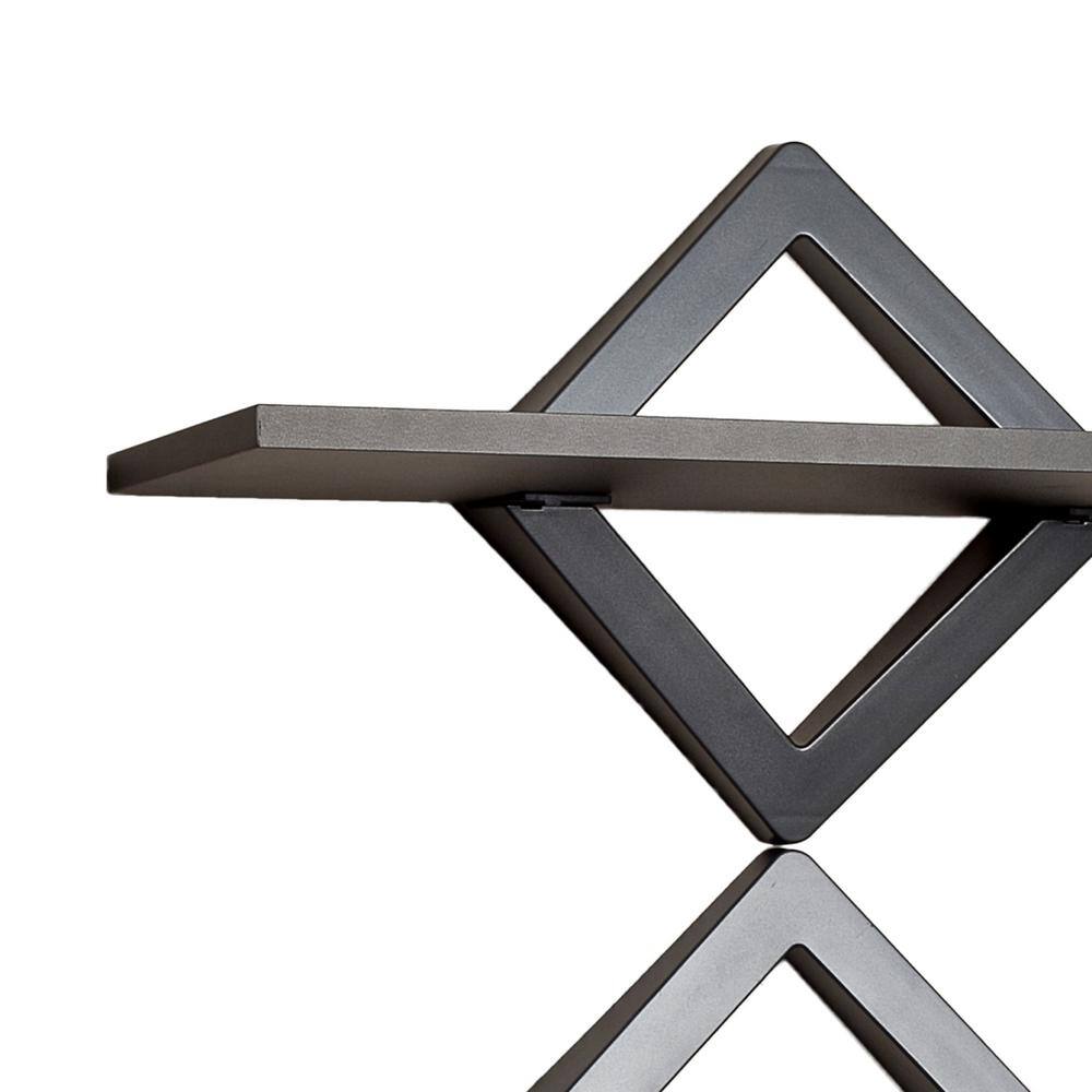 DANYA B Contempo Diamonds 27.5 in. W x 40 in. H Black Three Level Shelving System