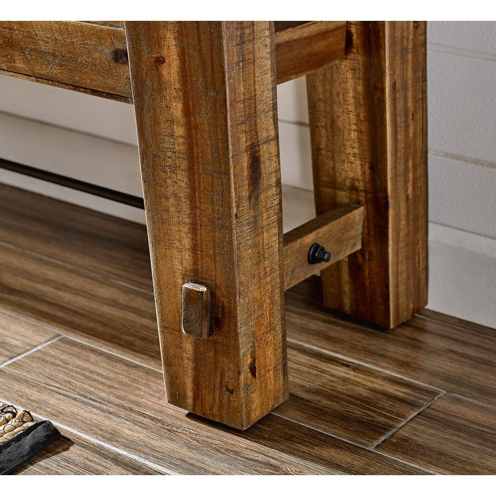 Alaterre Furniture Durango 60 in. Industrial Wood Coat Hook Shelf and Bench Set