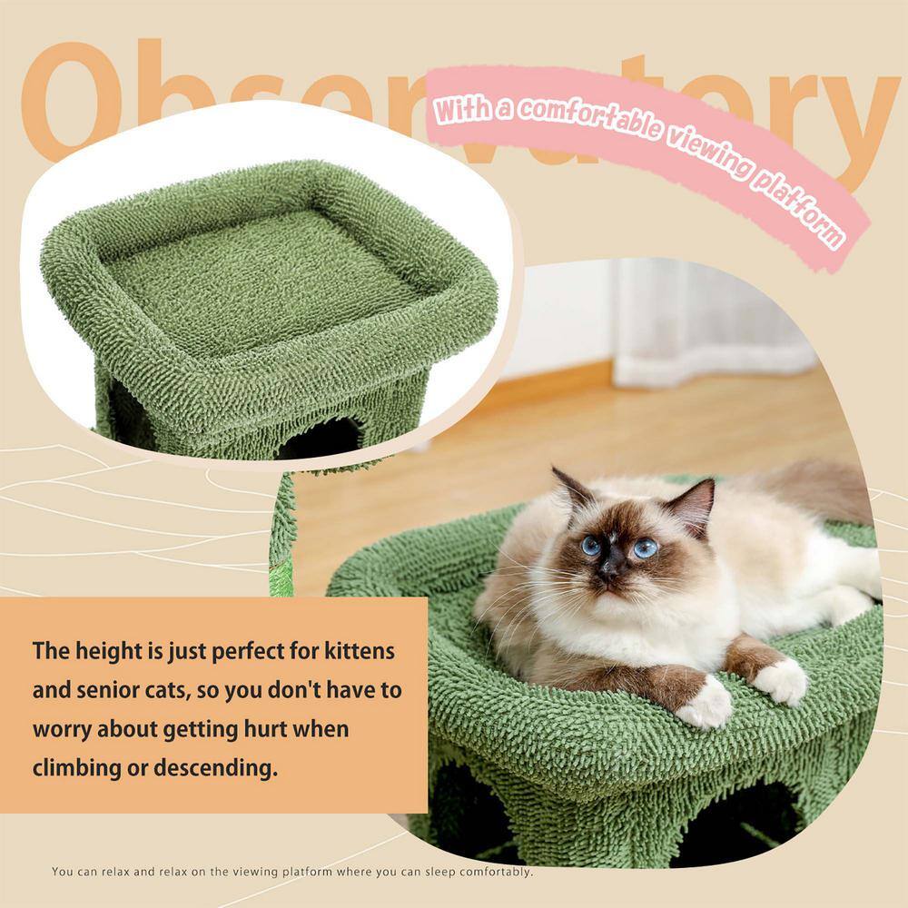 Foobrues 26.7 in. Solid Green Cactus Cat Desk Strap