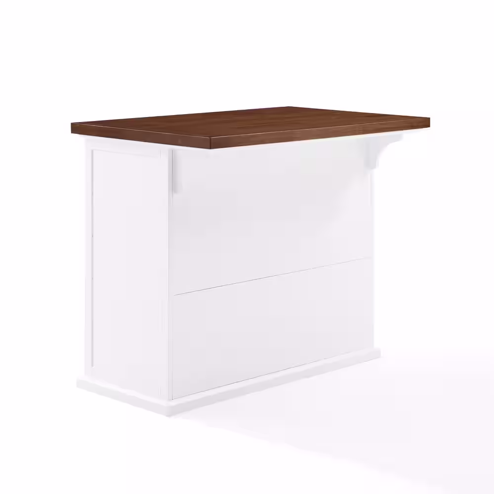 CROSLEY FURNITURE Bartlett White Wood Top 42 in. Kitchen Island with Drawers