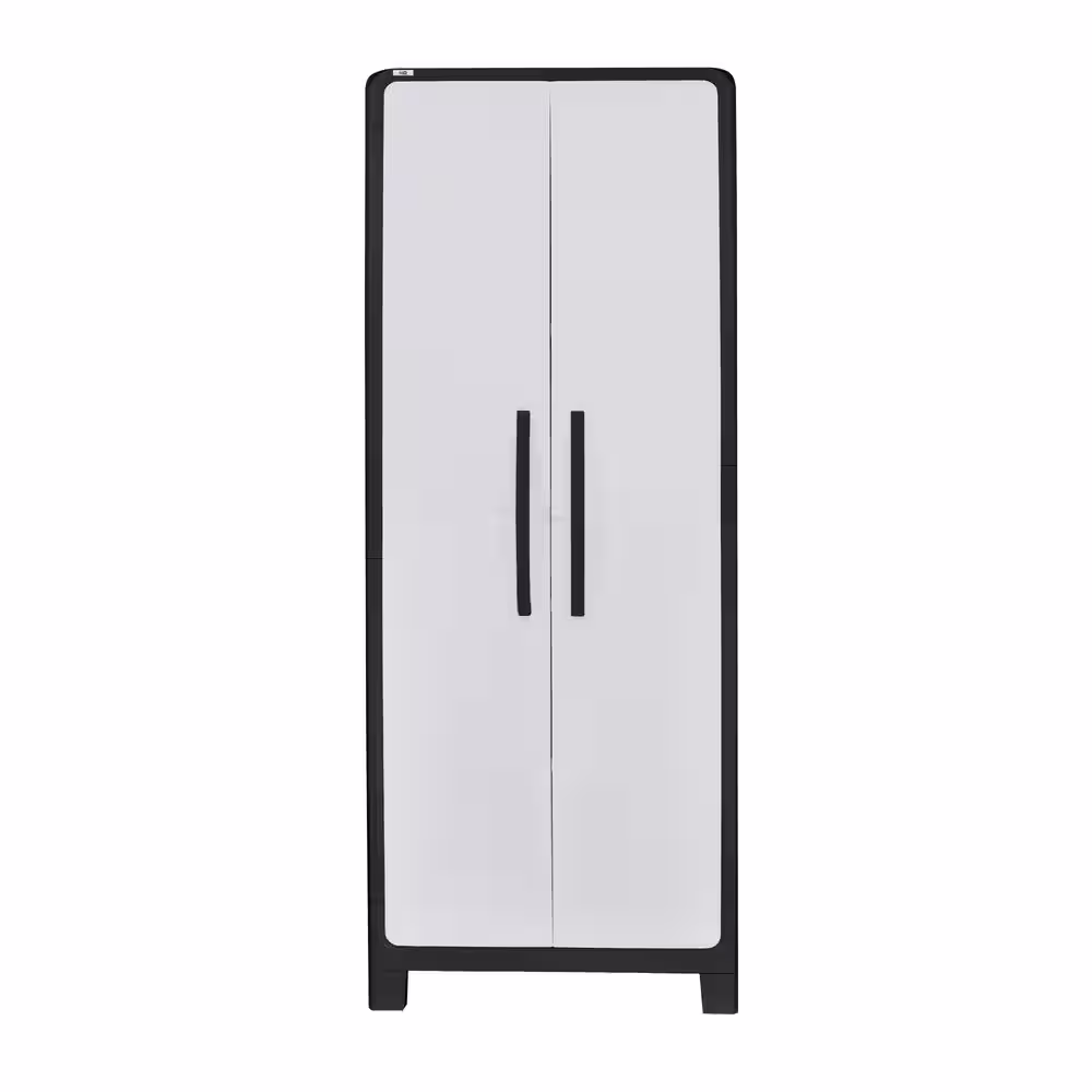 MQ ECO 126.7 in. W x 74.4 in. H x 18.1 in. D 1-Medium and 3-Large 15 Shelves Freestanding Cabinets in Black and Gray