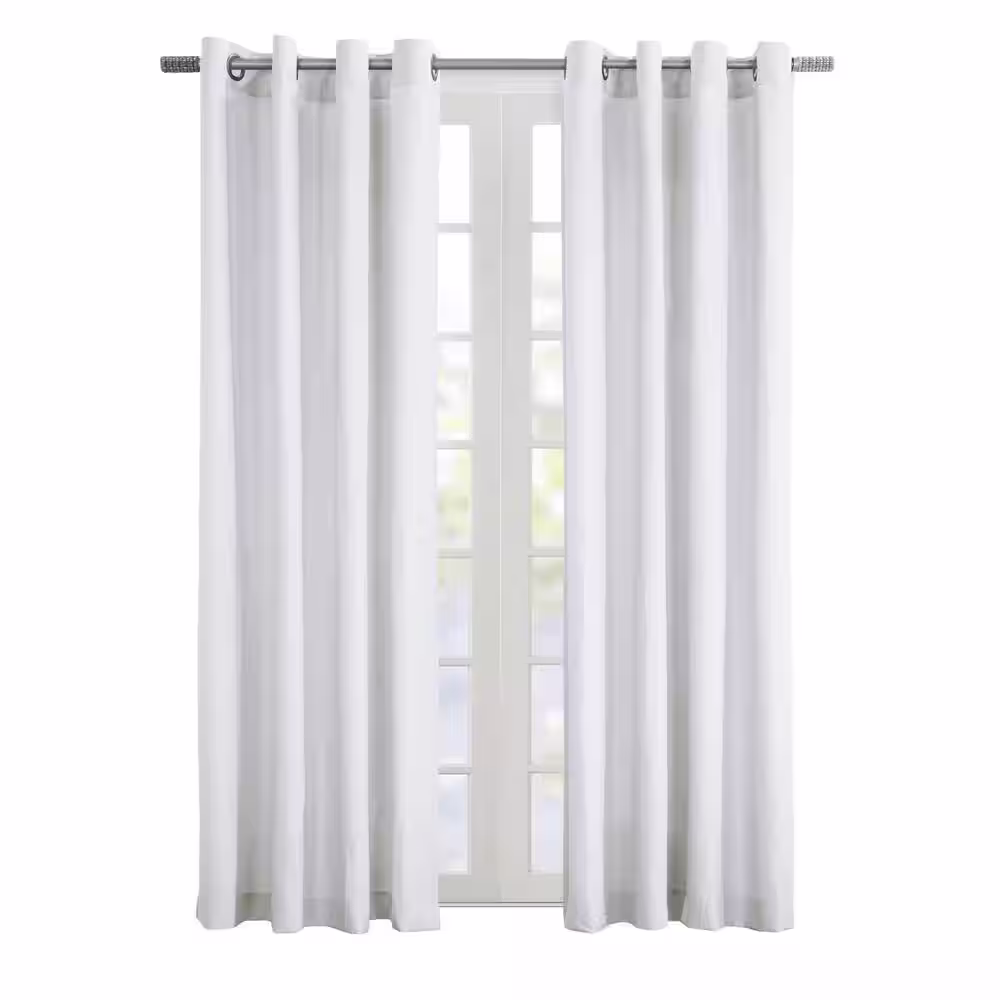 Habitat Harmony White 52 in. W x 84 in. L Grommet Light Filtering Curtain Panel