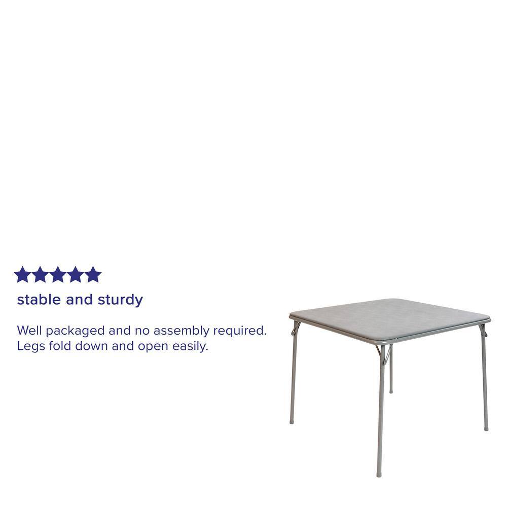 Carnegy Avenue Gray Vinyl Lightweight Folding Table