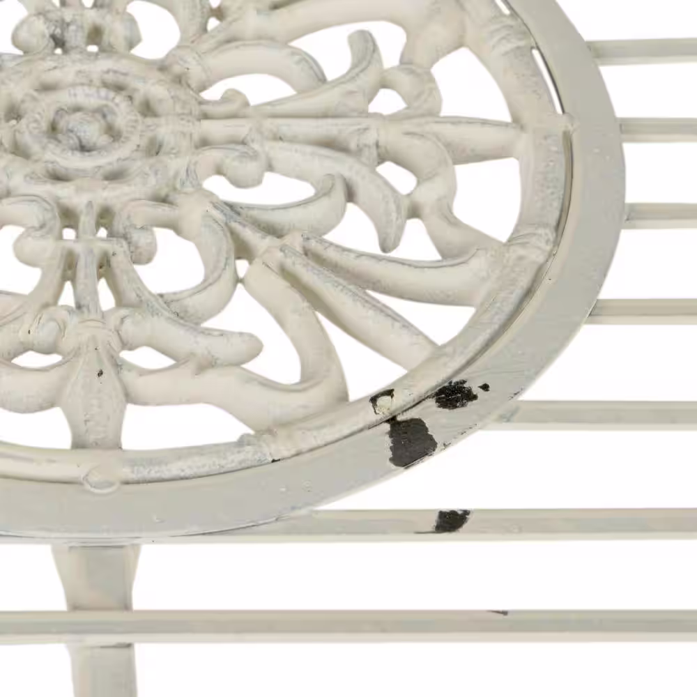 SAFAVIEH Sophie Antique White 4-Piece Iron Patio Conversation Set