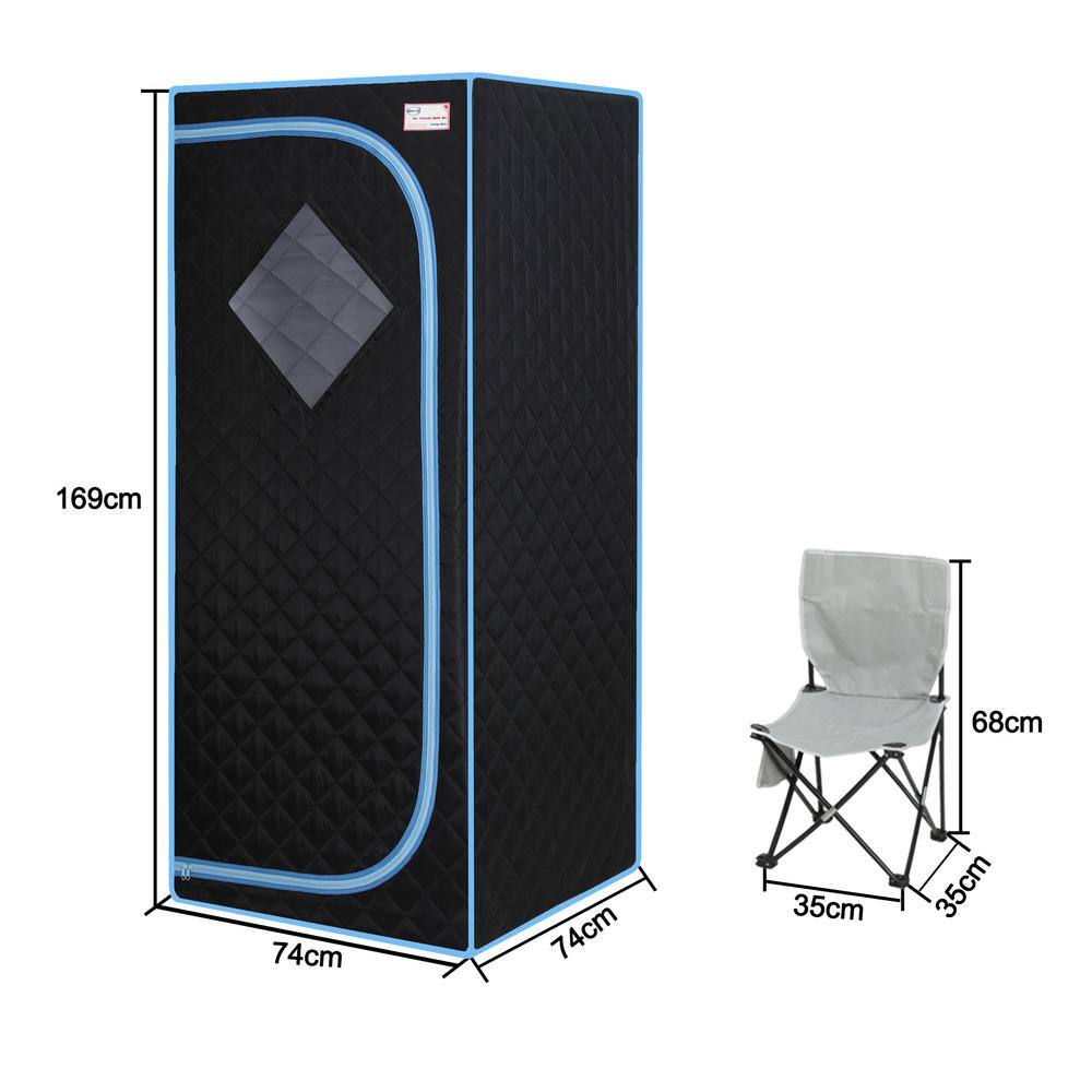 None 1-Person Full Size Black Infrared Sauna Tent for Spa Detox at Home PVC Pipe Connector Easy to Install