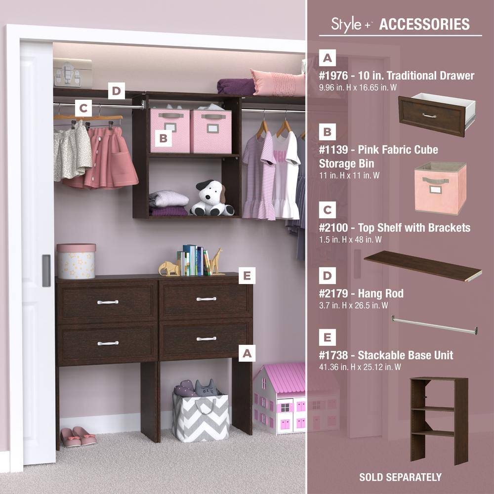 ClosetMaid Style+ 14.59 in. D x 25.12 in. W x 31.28 in. H Chocolate Wood Closet System Hanging Tower