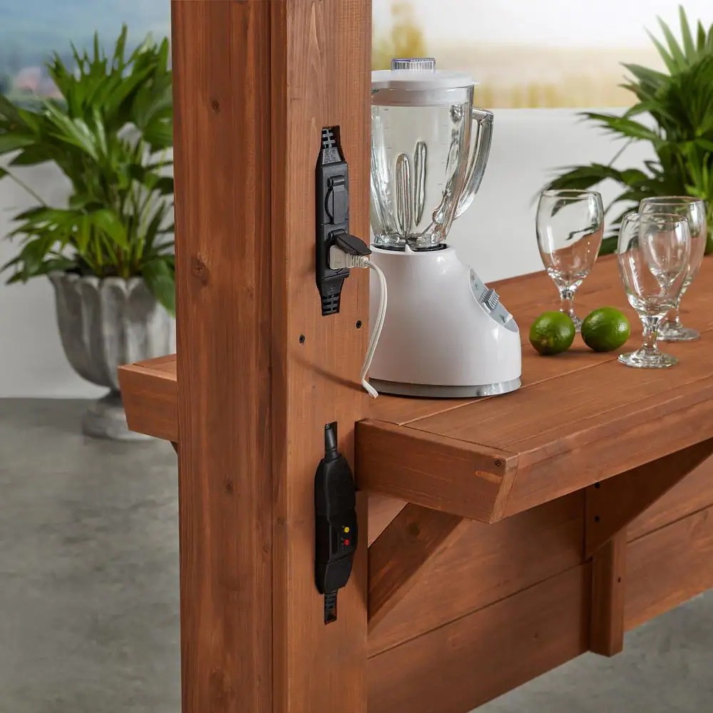 Backyard Discovery Ashland 10 ft. x 14 ft. Cedar Pergola with Bar and Electric