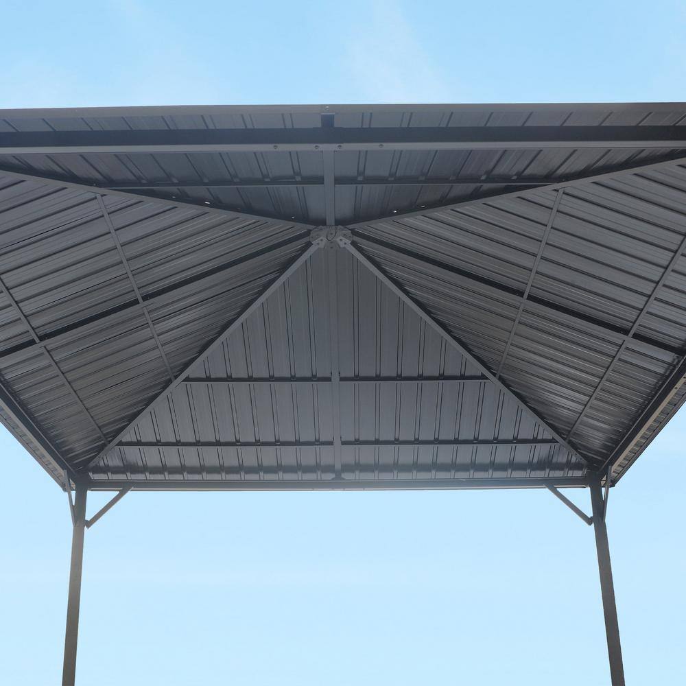 LAUREL CANYON 10 ft. x 10 ft. Galvanized Steel Hardtop Gazebo with Mosquito Netting