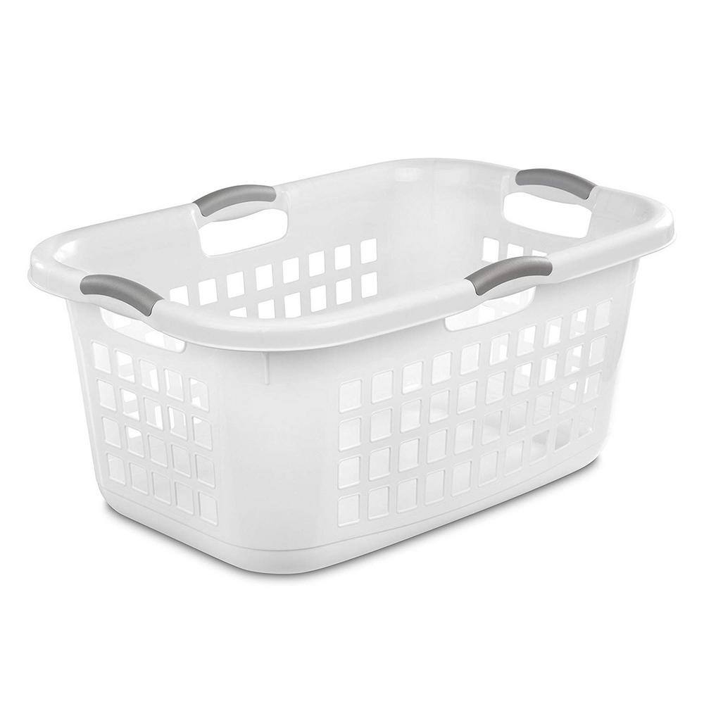 Sterilite Ultra White 2-Bushel Plastic Stacking Clothes Laundry Basket (6-Pack)