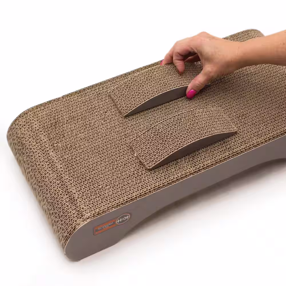 None 20.5 in. x 9.5 in. x 3.94 in. Kitty Tippy Scratch n' Track Cardboard Toy