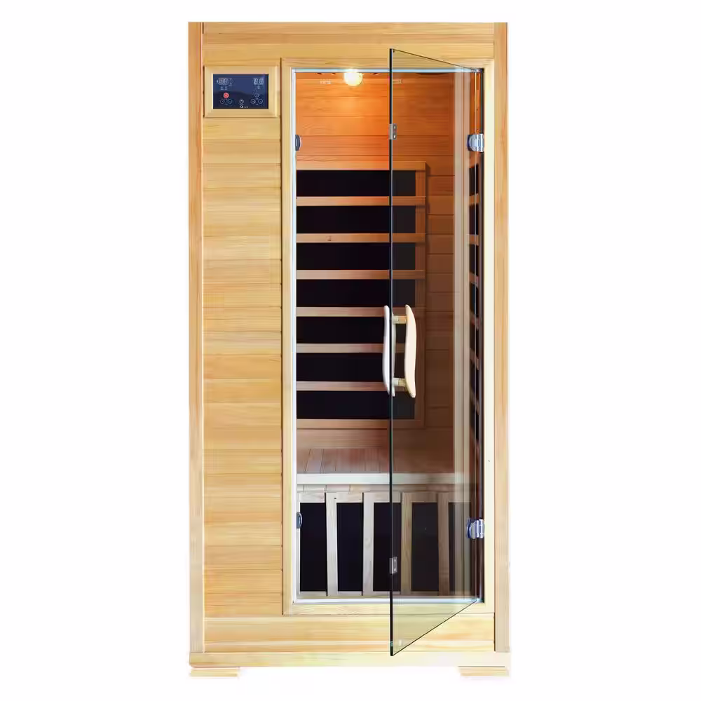 Radiant Sauna 1 to 2 Person Hemlock Infrared Sauna with 4 Carbon Heaters