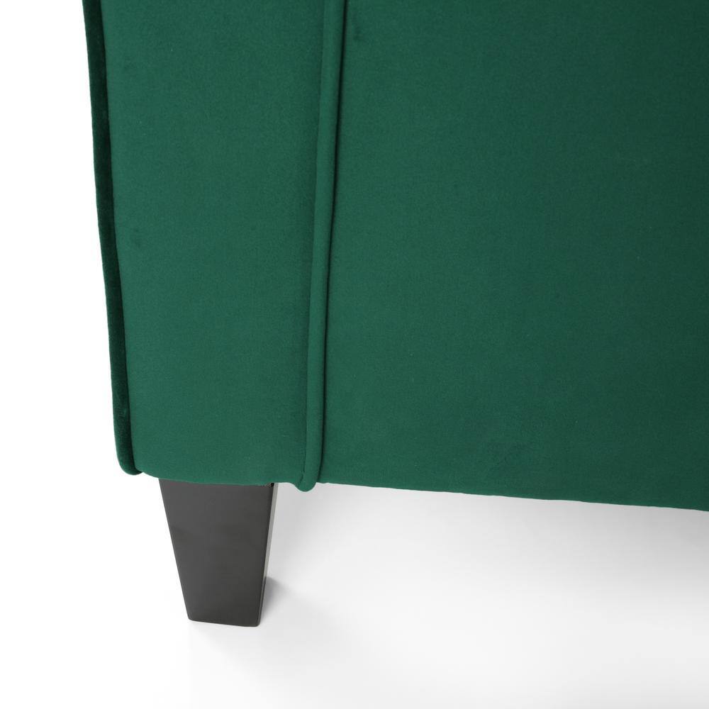 Noble House Milo Green Velvet Upholstered Club Chair
