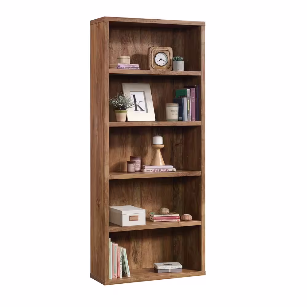 SAUDER Select 72.717 in. Sindoori Mango 5-Shelf Standard Bookcase