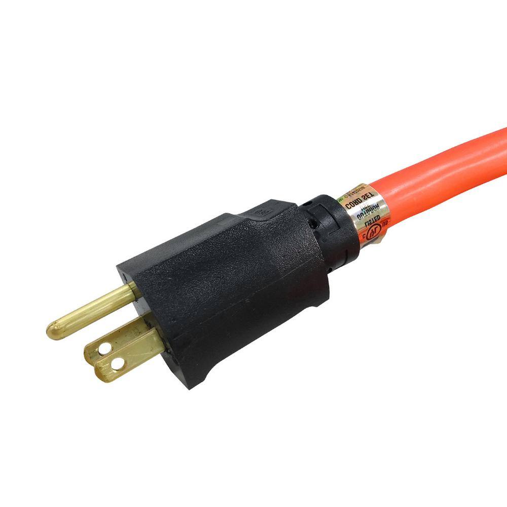 None 100 ft. L 12/3 SJTW Orange Indoor or Outdoor Extension Cord