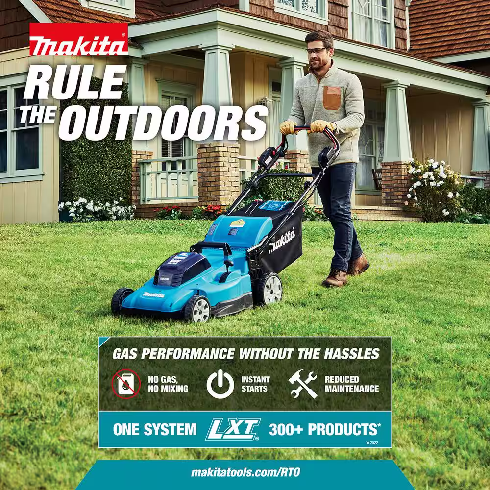 Makita 18-Volt X2 (36V) LXT Cordless 21 in. Lawn Mower Kit & 4 batteries (5.0Ah) with bonus 18-Volt Brushless Cordless Blower