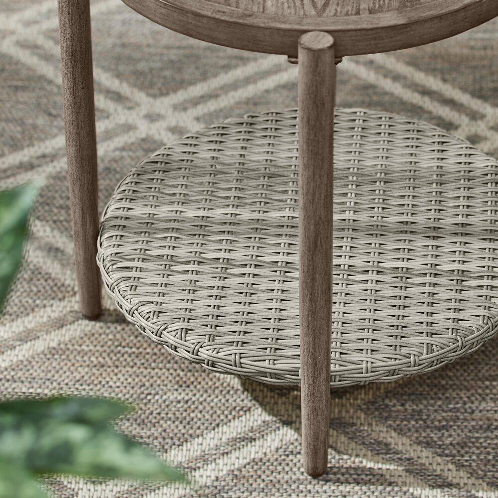 Hampton Bay Autumn Chase Powder Coating Stationary 5-Piece Wicker Patio Conversation Set with Olive Green Cushions