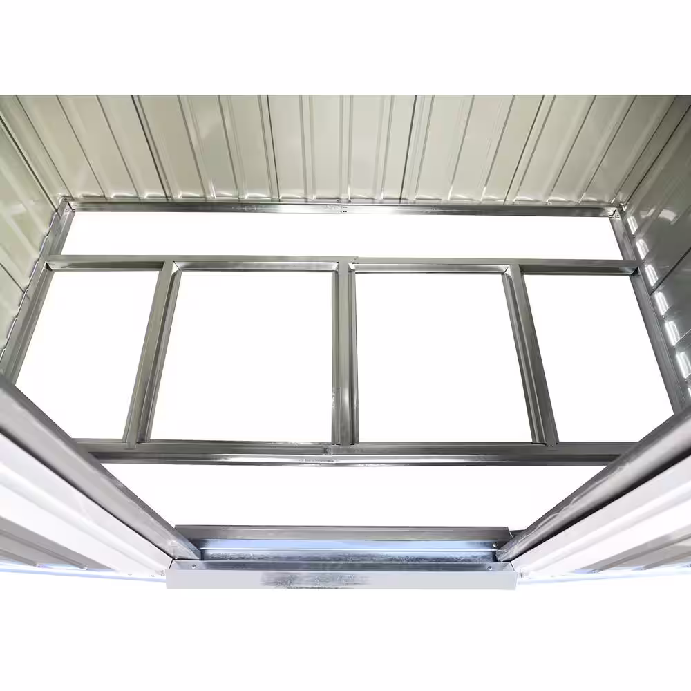 Clihome Gray 6 ft. W x 4 ft. D Metal Storage Shed Garden Shed with Door (24 sq. ft.)