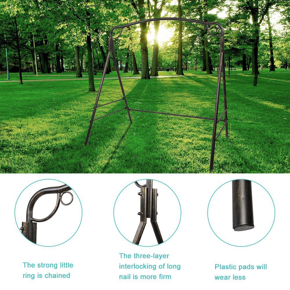 TIRAMISUBEST 6 ft. x 4 ft. x 5.9 ft. Metal Hammock Stand Swing Frame in Bronze