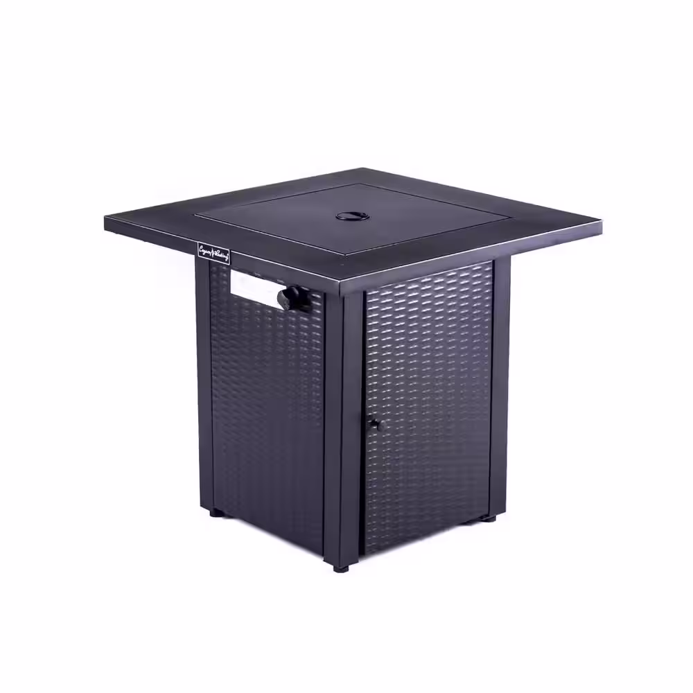 Legacy Heating 28 in. Square 50000 BTU Steel Propane Fire Pit Table in Black