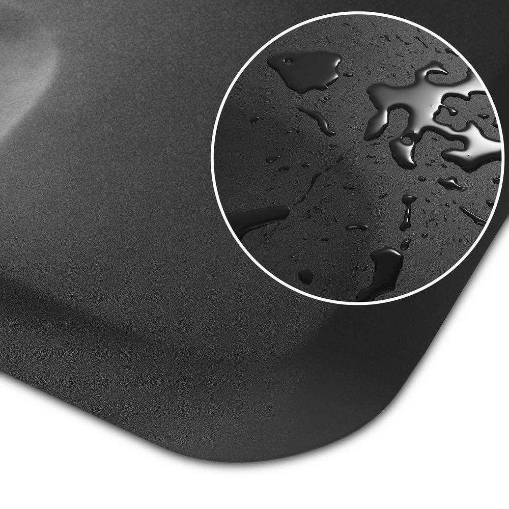 Saloniture Black 36 in. x 60 in. x 7/8 in. Semi Circle Anti-Fatigue Mat