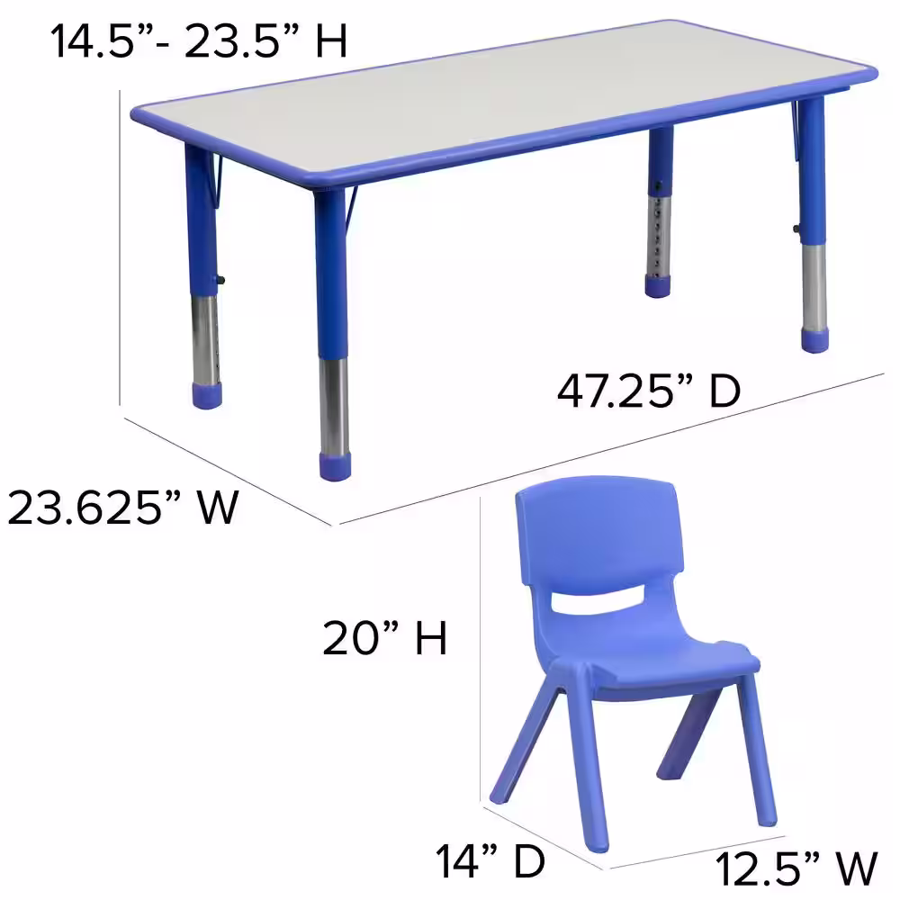 Carnegy Avenue Blue 7-Piece Table and Chair Set