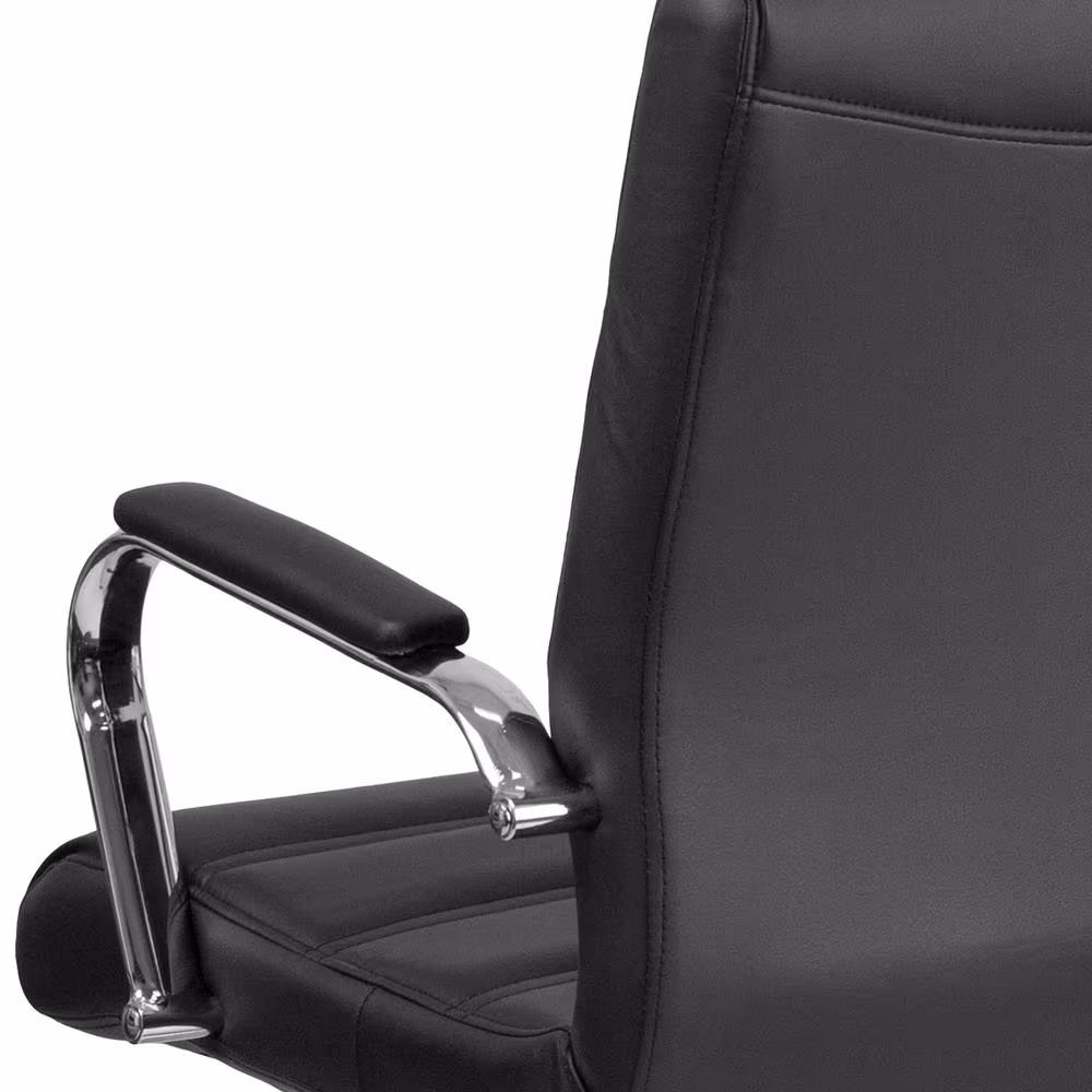 Flash Furniture Faux Leather Swivel Ergonomic Office Chair in Black