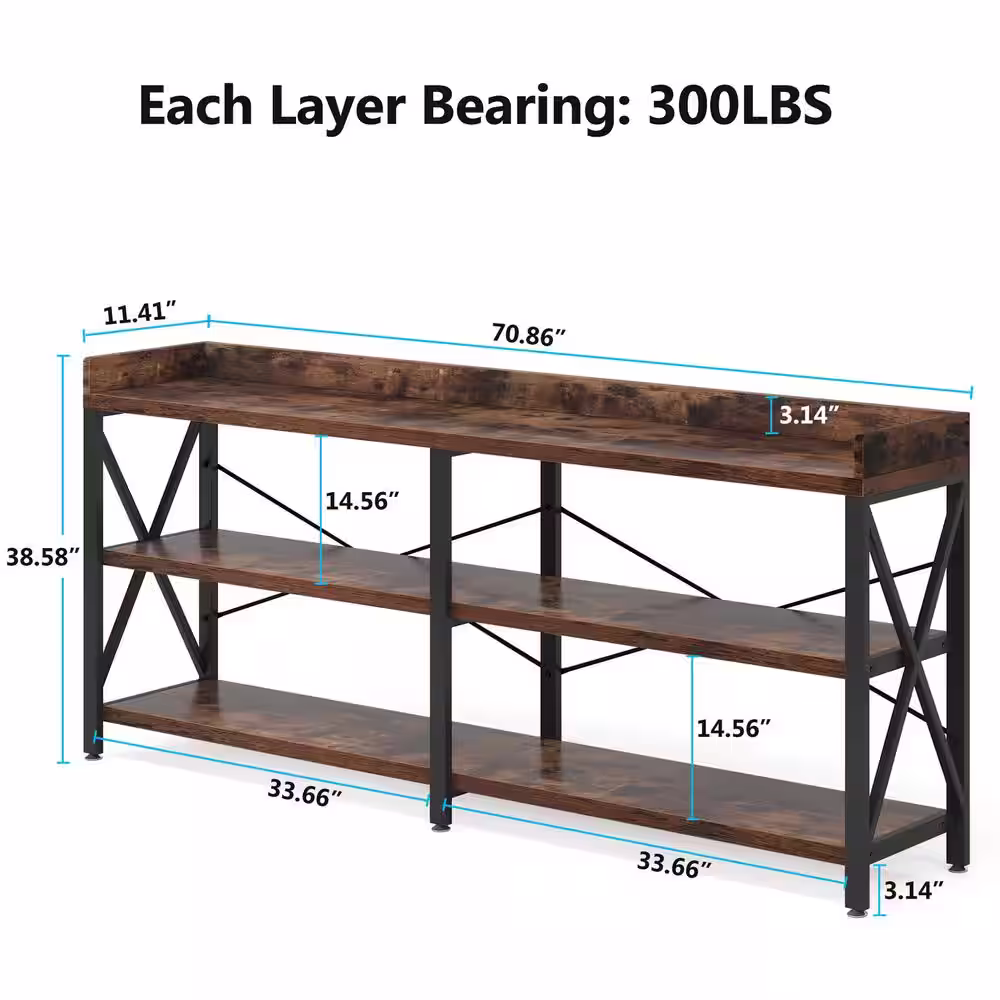 BYBLIGHT Turrella 70.9 in. Rustic Brown 38