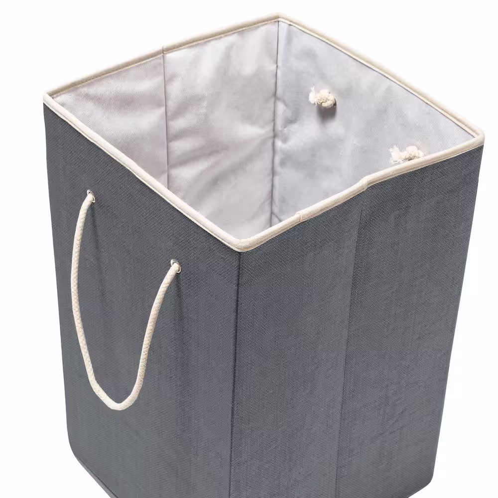 Honey-Can-Do Grey Collapsible Resin Hamper