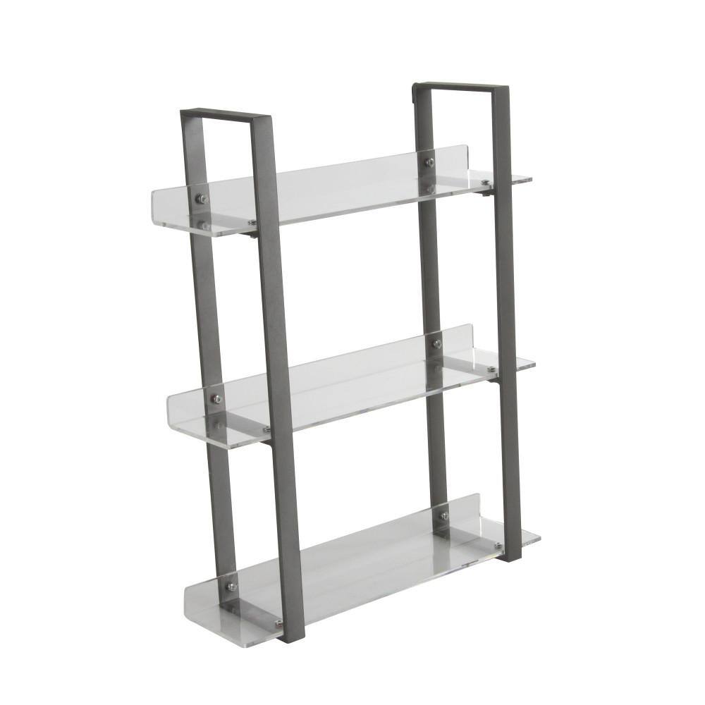 Litton Lane Brown 1 Shelf Wood Scroll Wall Shelf