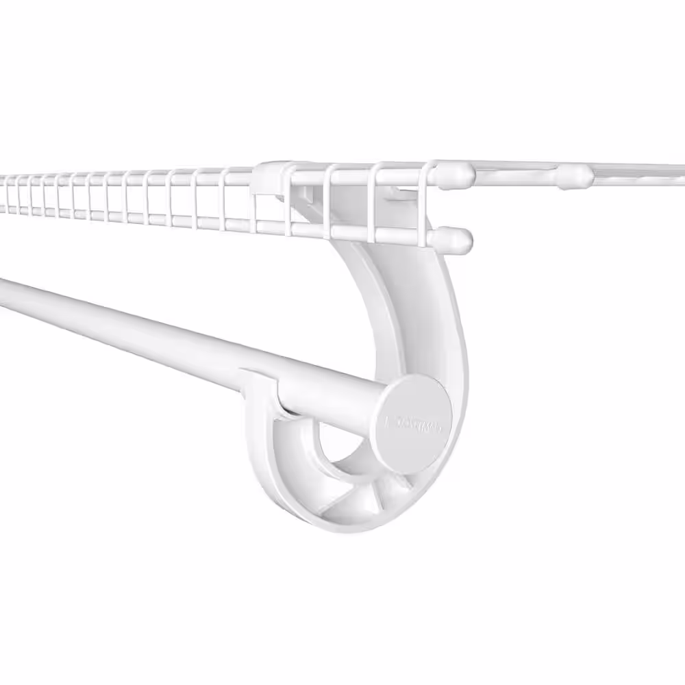 ClosetMaid SuperSlide 6 in. x 1 in. White Closet Rod Bracket