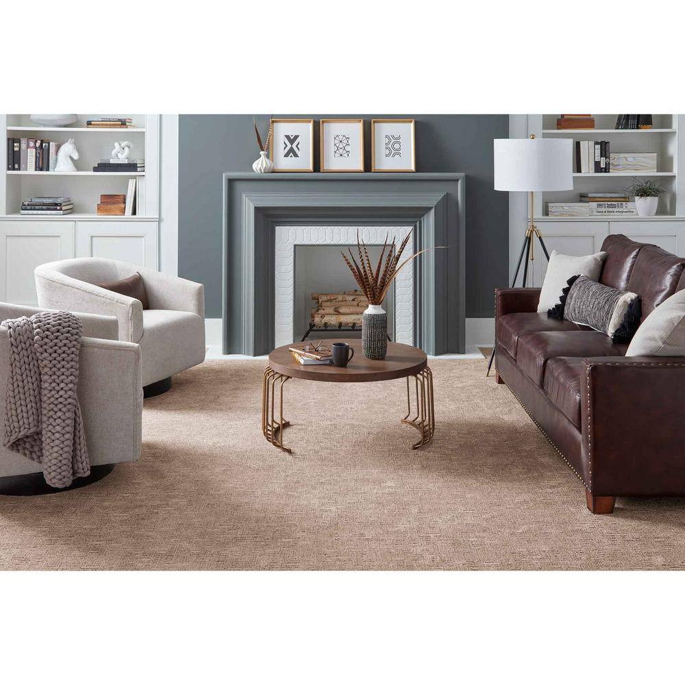 Home Decorators Collection Corry Sound  - Verona - Brown 38 oz. Polyester Pattern Installed Carpet