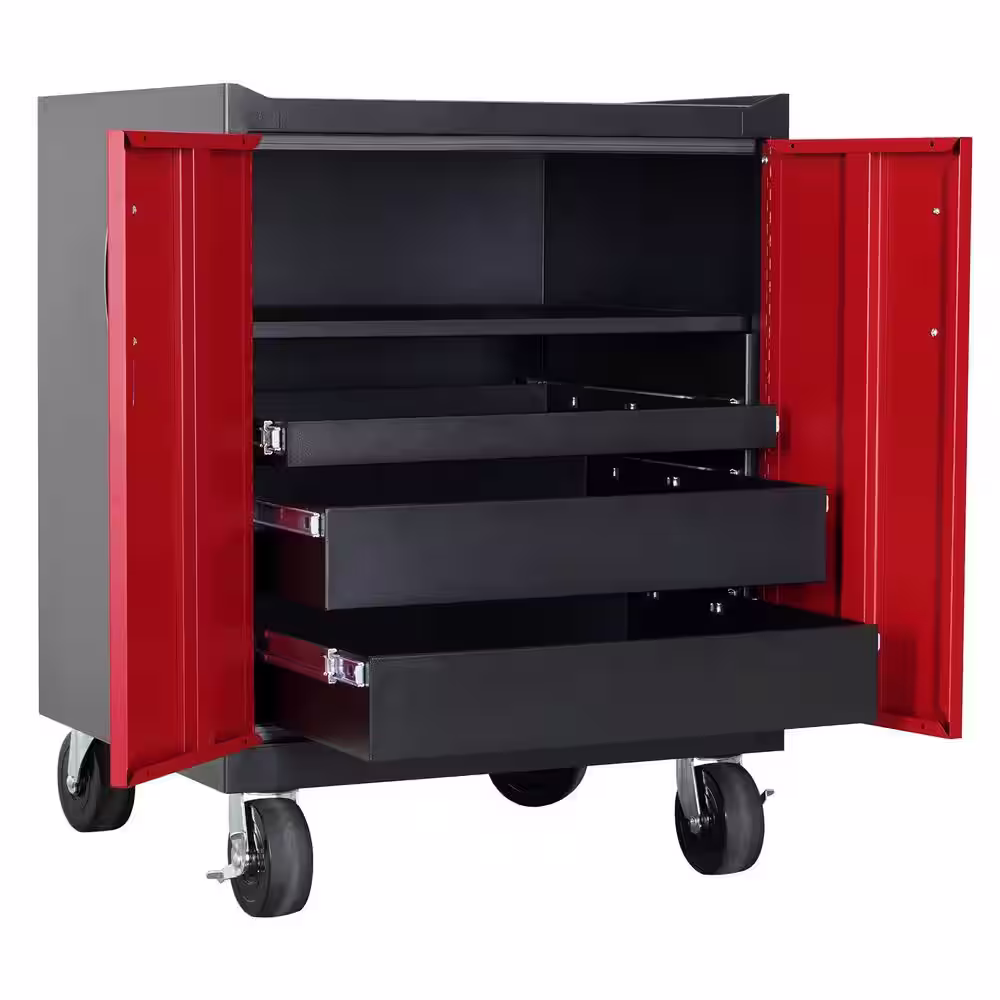 STACK-ON Modular Garage Cabinets with Drawer - Red