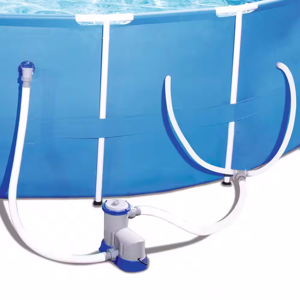 Bestway 18 ft. Round 48 in. D Steel Pro Hard Sided Frame Above Ground Pool Set with Skimmer