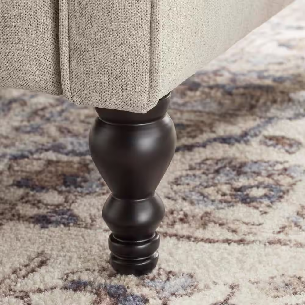 StyleWell Waybrook Biscuit Beige Upholstered Tufted Wingback Pushback Recliner