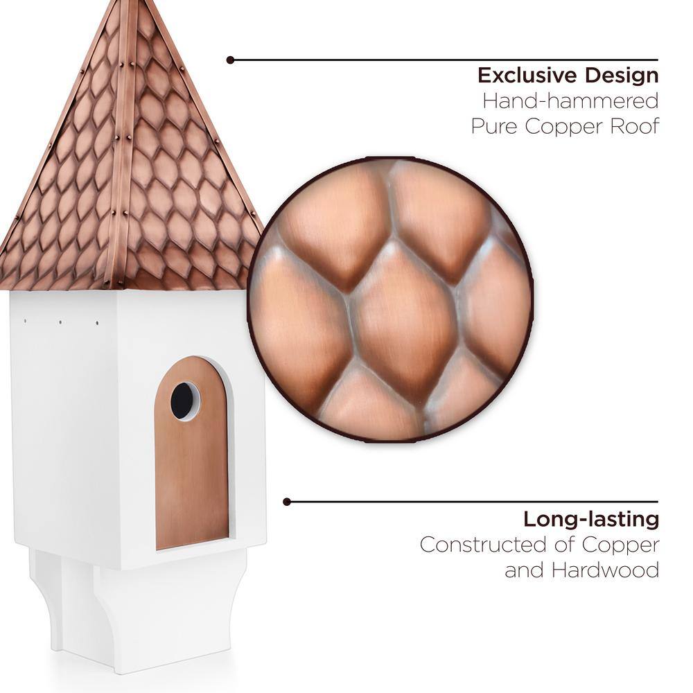 Good Directions Chateau Bird House Pure Copper Diamond Pattern Roof