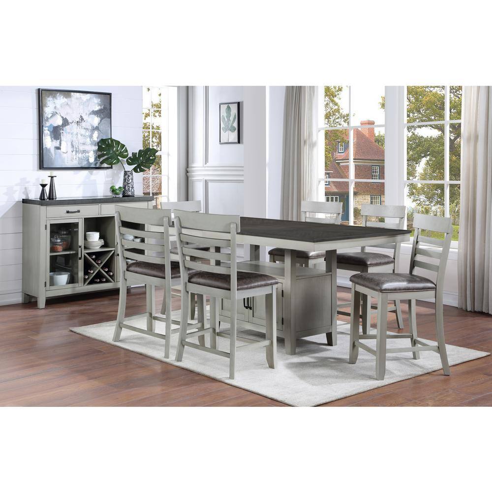 Steve Silver Hyland Gray 24 in. Counter Height Dining Chair (Set of 2)