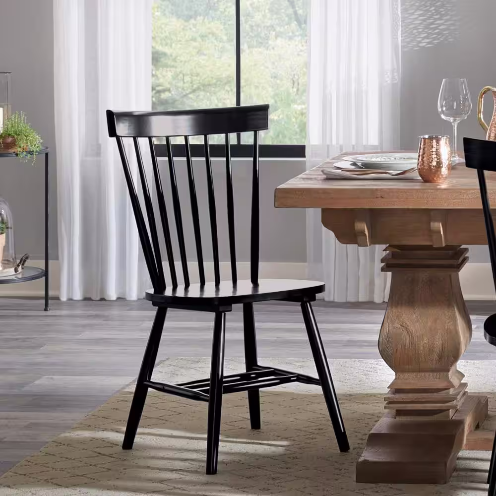 SAFAVIEH Riley Black Wood Dining Chair (Set of 2)