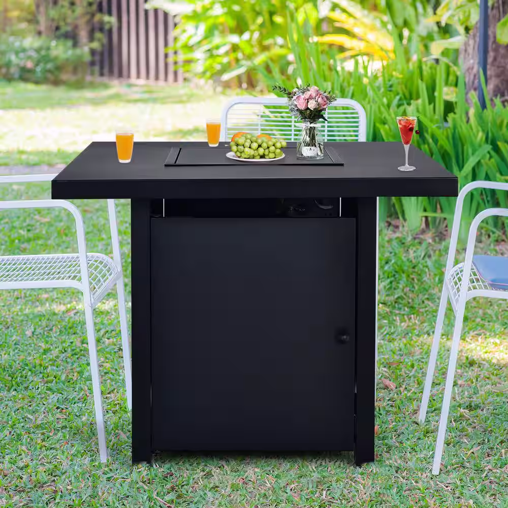 Gymax 32 in. Metal Patio Fire Pit Table Propane Heater 40,000 BTU with CSA Certification