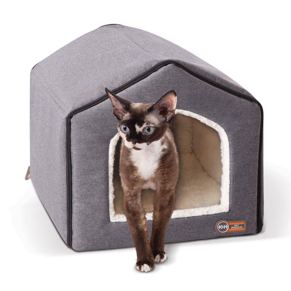 K and H Pet Products 16 in. x 15 in. x 14 in. Classy Gray/Natural Indoor Pet House