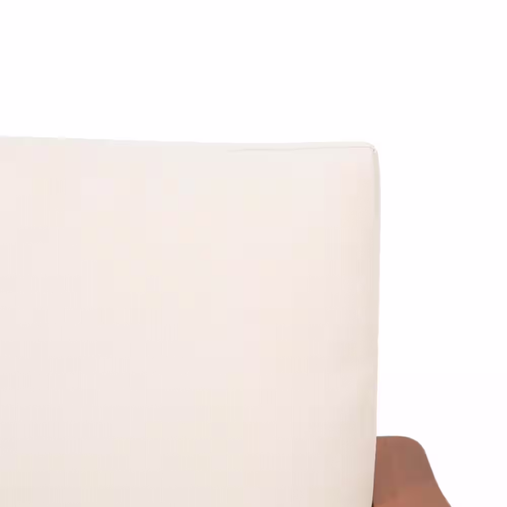 Noble House Temecula Brown Patina 4-Piece Wood Patio Conversation Set with Cream Cushions