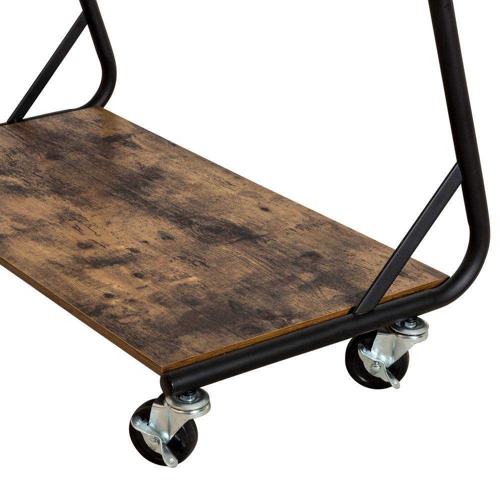 None Black Steel Clothes Rack 33.46 in. W x 72.52 in. H