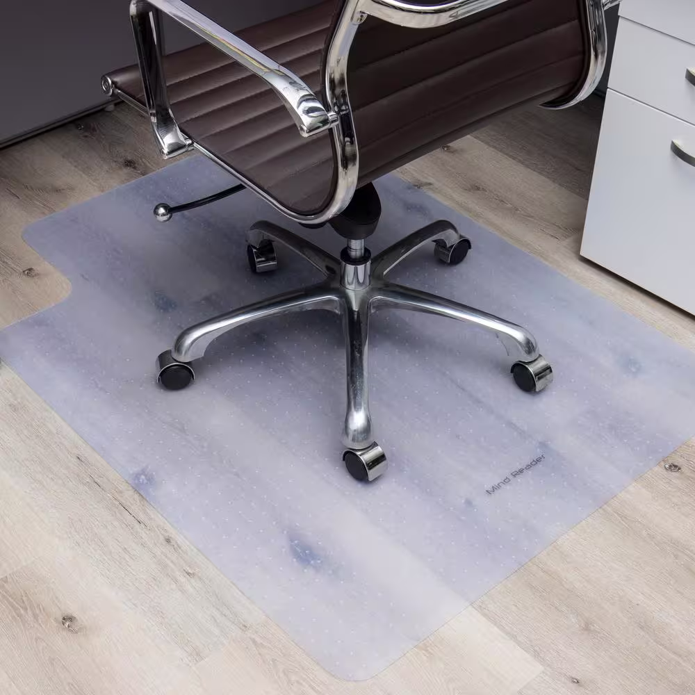 Mind Reader 9-to-5 Collection, Clear 47.5 in. x 35.5 in. PVC Anti-Skid Office Chair Mat