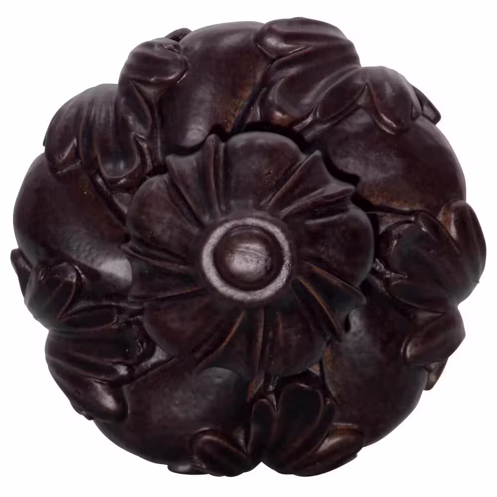 Classic Home 72 in. Single Curtain Rod in English Walnut with Finial