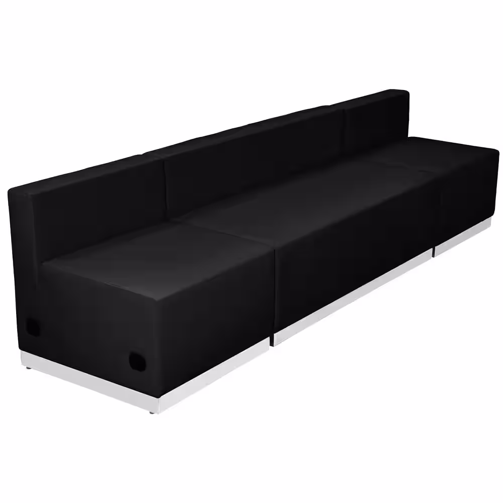 Flash Furniture Hercules Alon Series 3-Pieces Black Leather Reception Configuration